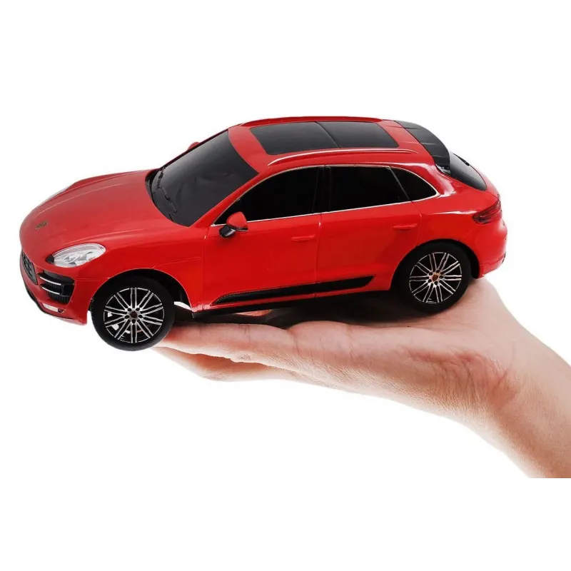 MAȘINĂ CU TELECOMANDĂ PORSCHE MACAN TURBO ROSU CU SCARA 1 LA 24