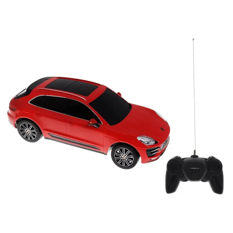 MAȘINĂ CU TELECOMANDĂ PORSCHE MACAN TURBO ROSU CU SCARA 1 LA 24