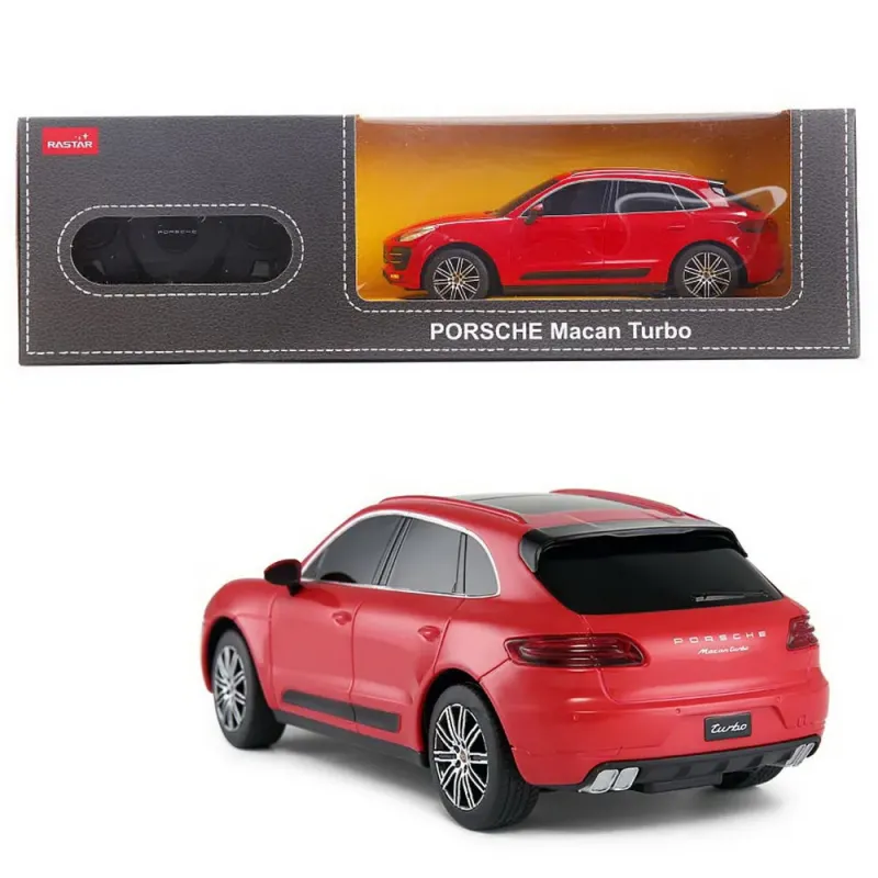 MAȘINĂ CU TELECOMANDĂ PORSCHE MACAN TURBO ROSU CU SCARA 1 LA 24