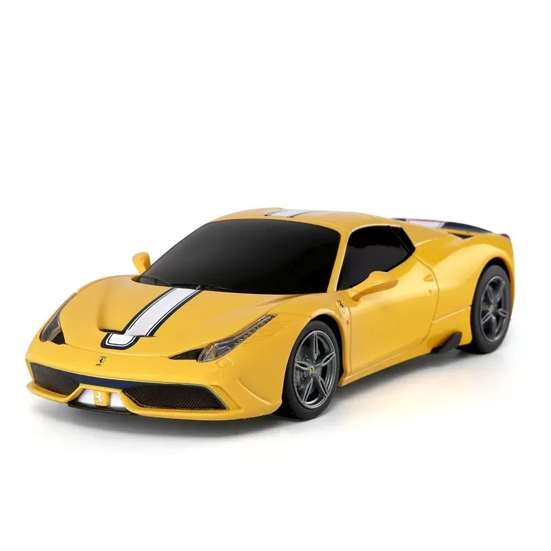 MAȘINĂ CU TELECOMANDĂ FERRARI 458 SPECIALE A GALBEN CU SCARA 1 LA 24