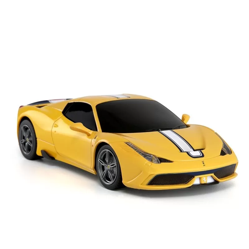 MAȘINĂ CU TELECOMANDĂ FERRARI 458 SPECIALE A GALBEN CU SCARA 1 LA 24
