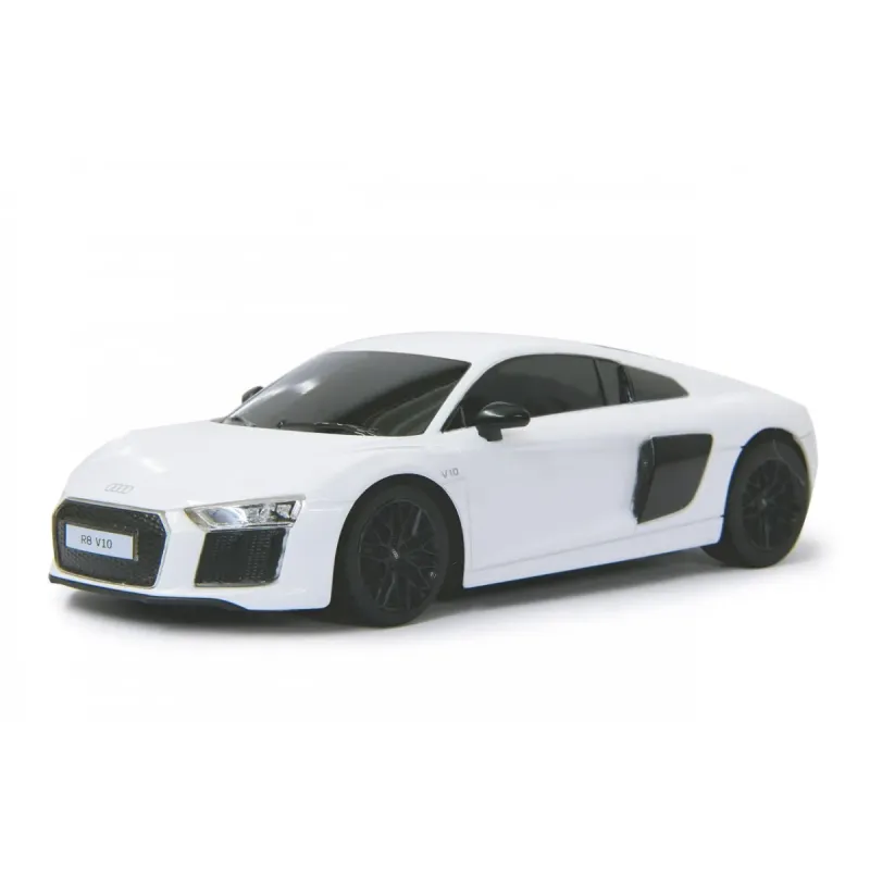 MAȘINĂ CU TELECOMANDĂ AUDI R8 ALB CU SCARA 1 LA 24