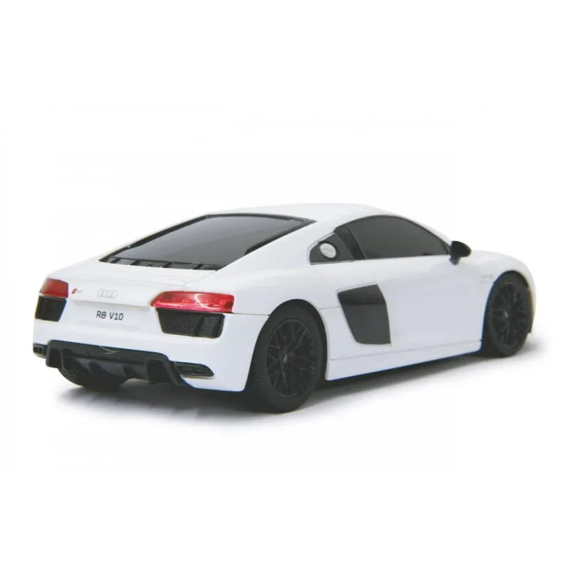 MAȘINĂ CU TELECOMANDĂ AUDI R8 ALB CU SCARA 1 LA 24