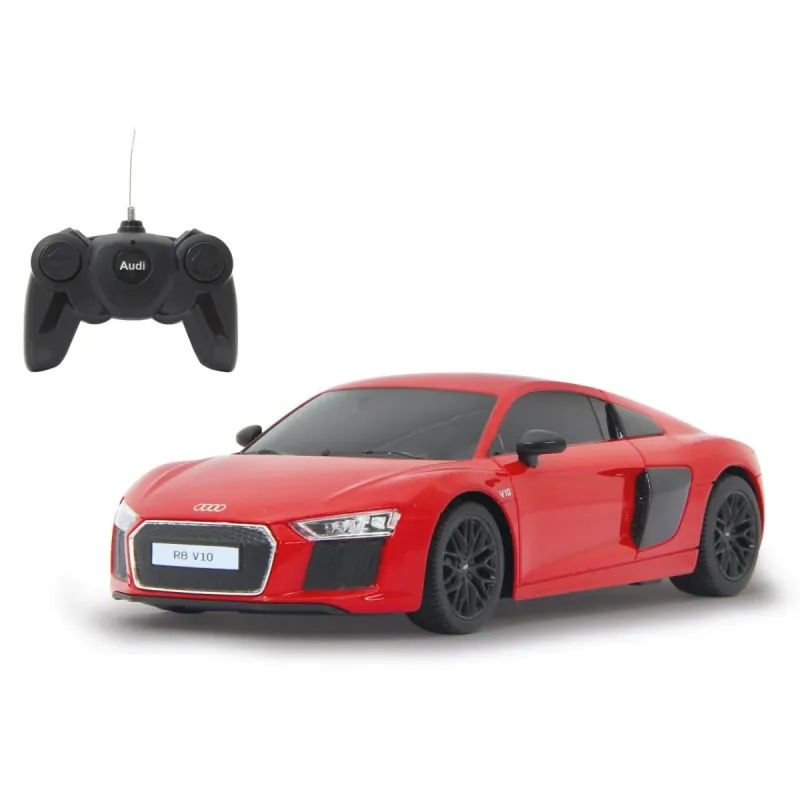 MAȘINĂ CU TELECOMANDĂ AUDI R8 ROSU CU SCARA 1 LA 24