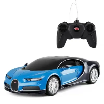 MAȘINĂ CU TELECOMANDĂ BUGATTI CHIRON ALBASTRU CU SCARA 1 LA 24