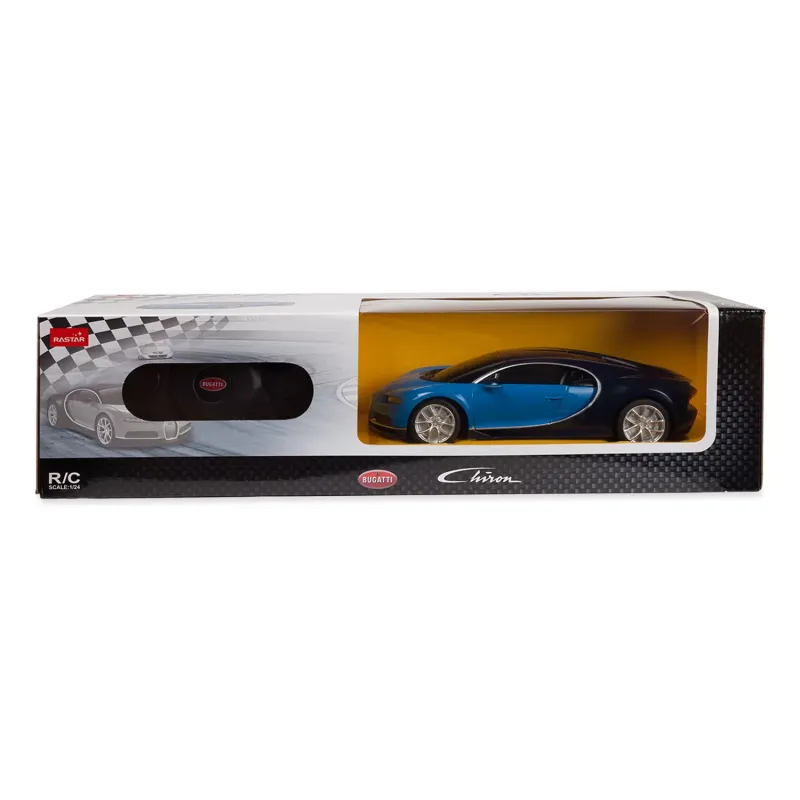 MAȘINĂ CU TELECOMANDĂ BUGATTI CHIRON ALBASTRU CU SCARA 1 LA 24