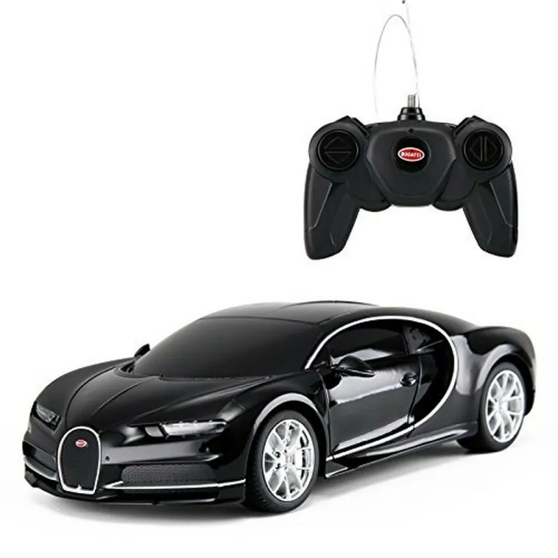 MAȘINĂ CU TELECOMANDĂ BUGATTI CHIRON NEGRU CU SCARA 1 LA 24