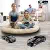 MAȘINĂ CU TELECOMANDĂ BUGATTI CHIRON NEGRU CU SCARA 1 LA 24