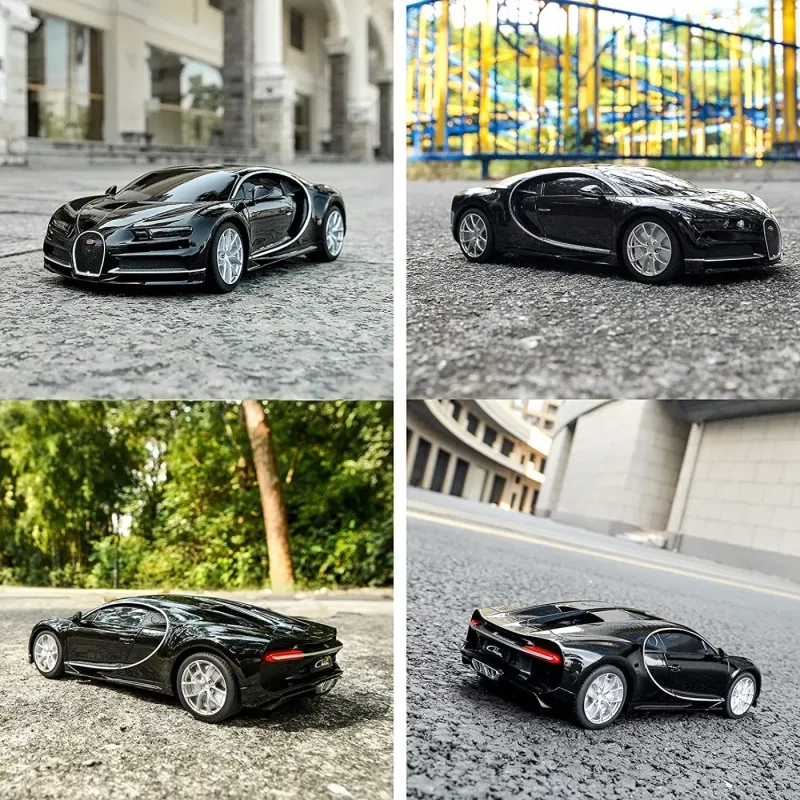 MAȘINĂ CU TELECOMANDĂ BUGATTI CHIRON NEGRU CU SCARA 1 LA 24
