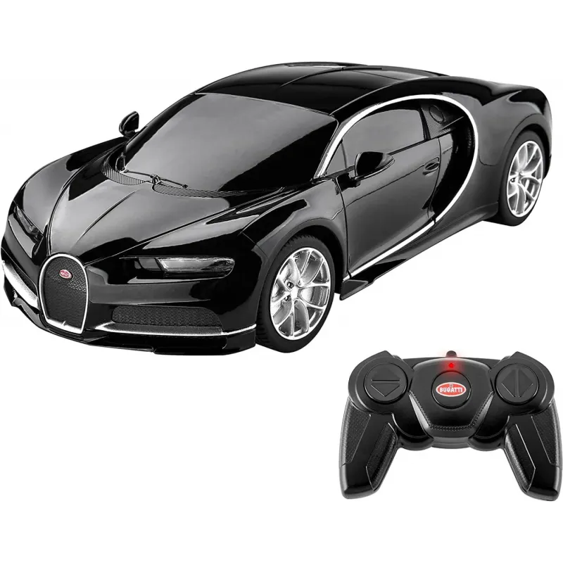 MAȘINĂ CU TELECOMANDĂ BUGATTI CHIRON NEGRU CU SCARA 1 LA 24