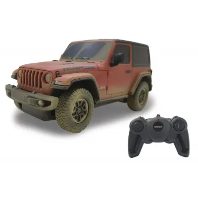 MAȘINĂ CU TELECOMANDĂ JEEP WRANGLER MUDDY ROSU CU SCARA 1 LA 24