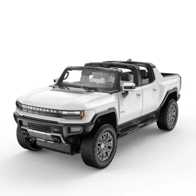 MAȘINĂ CU TELECOMANDĂ GMC HUMMER EV ALB SCARA 1 LA 16