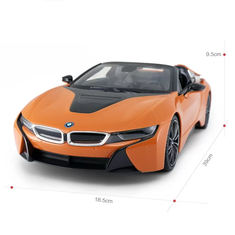 MAȘINĂ CU TELECOMANDĂ BMW I8 PORTOCALIE SCARA 1 LA 12