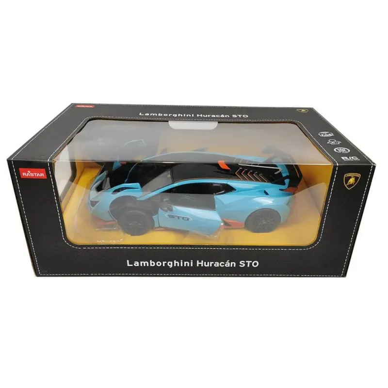 MAȘINĂ CU TELECOMANDĂ LAMBORGHINI HURACAN STO ALBASTRU SCARA 1 LA 14