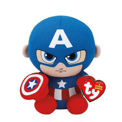 PLUS TY 15CM BEANIE BABIES MARVEL CAPTAIN AMERICA
