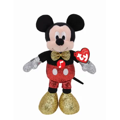 PLUS TY 20CM BEANIE BABIES DISNEY MICKEY CU SCLIPICI ȘI SUNETE