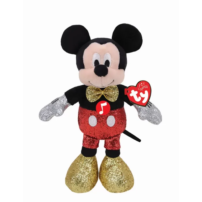 PLUS TY 20CM BEANIE BABIES DISNEY MICKEY CU SCLIPICI ȘI SUNETE