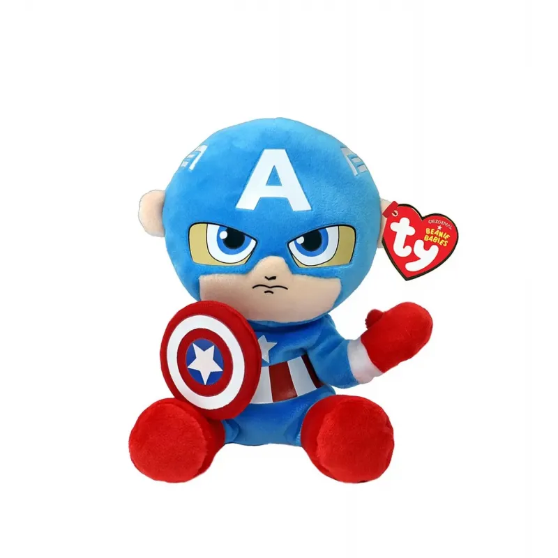 PLUS TY 15CM BEANIE BABIES SOFT MARVEL CAPTAIN AMERICA