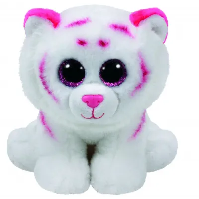 PLUS TY 24CM BEANIE BABIES TABOR TIGRU ALB ROZ