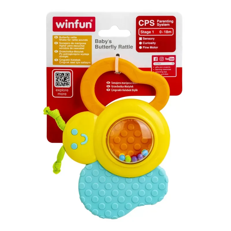 WINFUN ZORNĂITOARE FLUTURAS CU JUCĂRIE DE DENTITIE