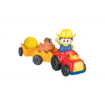 WINFUN TRACTORAS CU REMORCA ȘI FIGURINĂ FERMIER