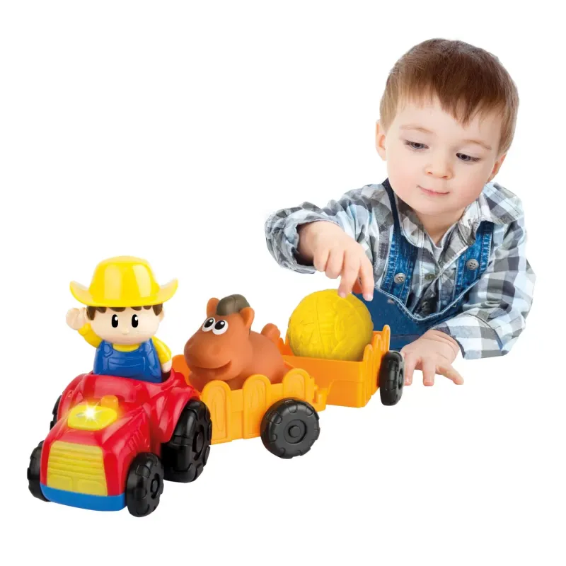 WINFUN TRACTORAS CU REMORCA ȘI FIGURINĂ FERMIER