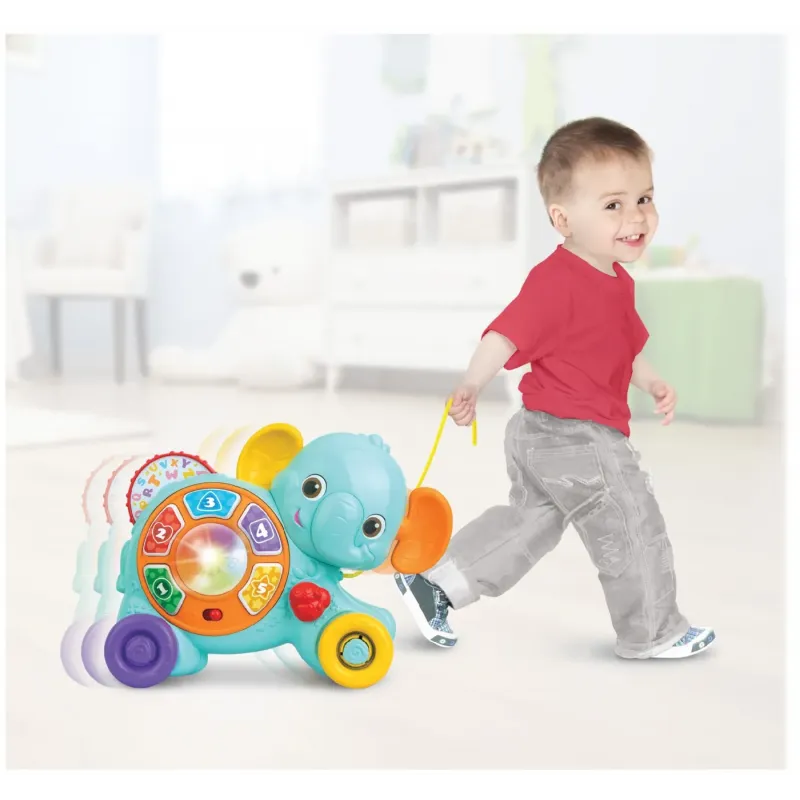 WINFUN JUCĂRIE DE TRAS ELEFANT CU SUNETE ȘI LUMINI