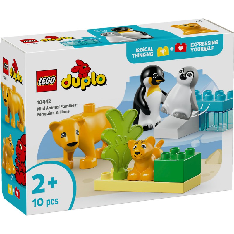 LEGO DUPLO - Familii de animale salbatice: Pinguini si lei - 10442