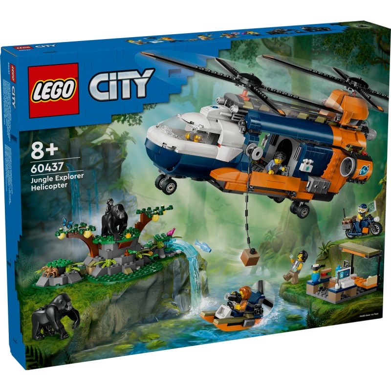 LEGO City - Elicopterul unui explorator al junglei la tabara de baza - 60437
