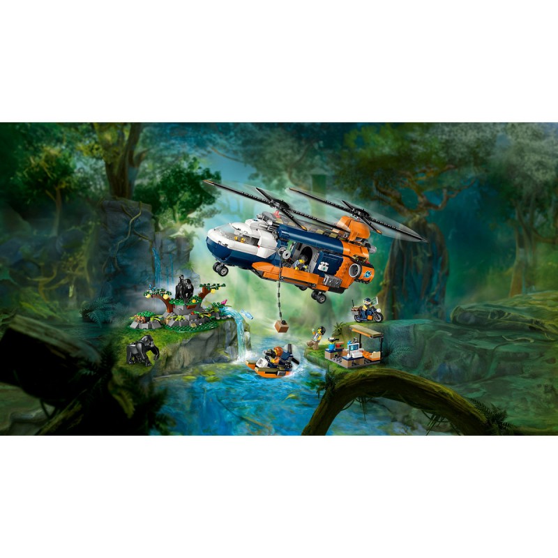 LEGO City - Elicopterul unui explorator al junglei la tabara de baza - 60437