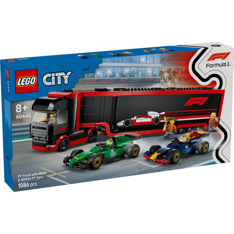 LEGO City - Camion F1 cu masinile F1 RB20 si AMR24 - 60445