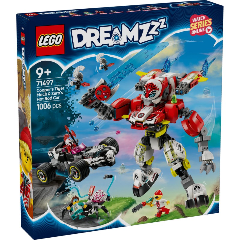 LEGO DREAMZzz - Robotul tigru al lui Cooper si masina hot rod a lui Zero - 71497