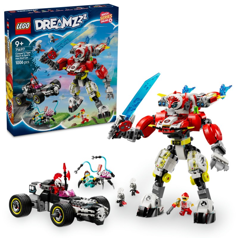 LEGO DREAMZzz - Robotul tigru al lui Cooper si masina hot rod a lui Zero - 71497