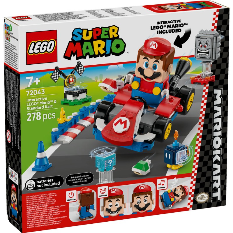 LEGO Super Mario - Mario Kart – LEGO Mario interactiv si Standard Kart - 72043