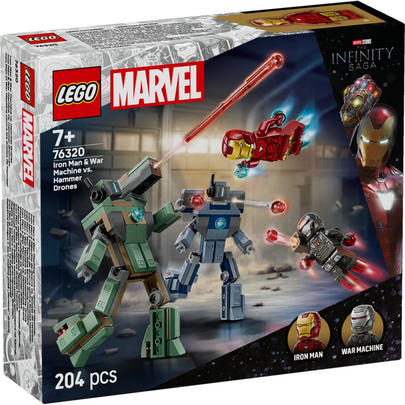 LEGO Marvel Super Heroes - Iron Man si War Machine vs dronele Hammer - 76320
