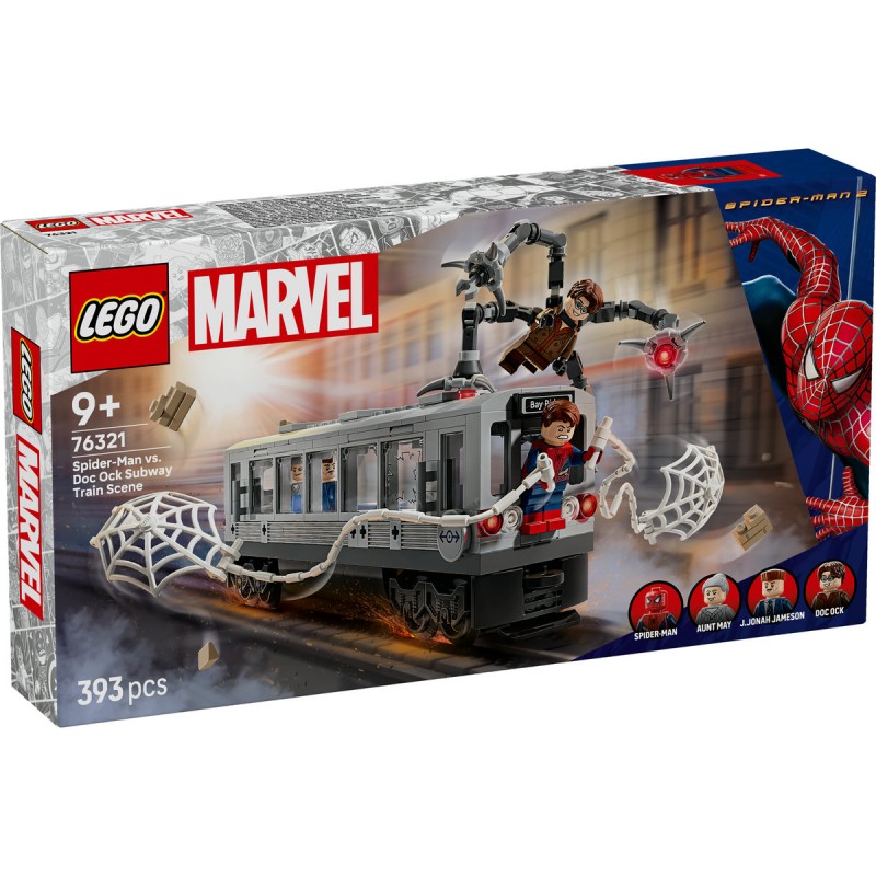 LEGO Marvel Super Heroes - Lupta de pe acoperisul trenului dintre Omul-Paianjen si Doc Ock - 76321